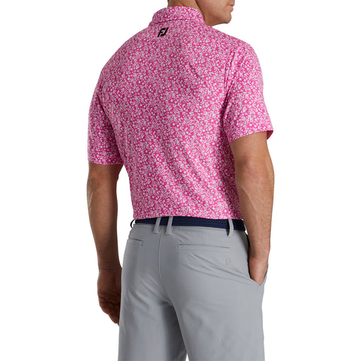 FootJoy Floral Vines Lisle Hot Pink Mens Golf Polo