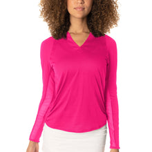 Load image into Gallery viewer, Lucky in Love Chi Chi Womens Longsleeve Golf Shirt - SHOCKNG PNK 645/XL
- 4