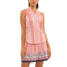 Load image into Gallery viewer, Lucky in Love Flower Patch Melon Wmn SL Golf Polo
- 1