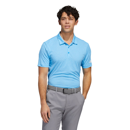 Adidas Heather HEAT.RDY Blue Rush Mens Golf Polo