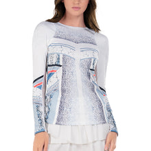 Load image into Gallery viewer, Lucky in Love Snake Point Womens LS Golf Shirt - WHITE 110/XL
- 1