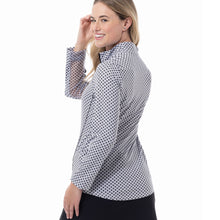 Load image into Gallery viewer, SanSoleil Sunglow Print Piping Womens LS Sun Shirt
- 2