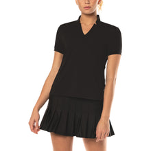 Load image into Gallery viewer, Lucky in Love Chi Chi Women Shortsleeve Golf Shirt - 003 SOLID BLACK/XL
 - 7