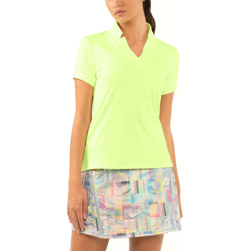 Lucky in Love Chi Chi Women Shortsleeve Golf Shirt - LEMON FROST 718/XL