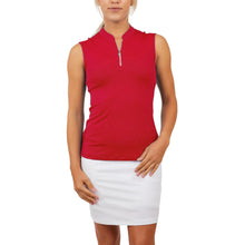 Load image into Gallery viewer, Sofibella Golf Colors Sleeveless Womens Golf Polo - Roulette/2X
 - 10
