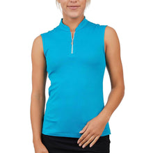Load image into Gallery viewer, Sofibella Golf Colors Sleeveless Womens Golf Polo - Surfer/2X
 - 21