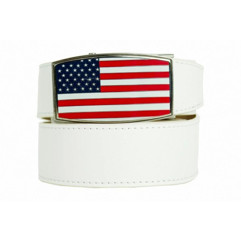 Nexbelt USA Heritage Aston White Ratchet Mens Belt - Default Title