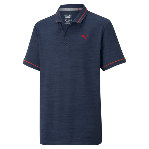 Puma CLOUDSPUN Monarch Boys Golf Polo - Navy Blzr Hthr/XL