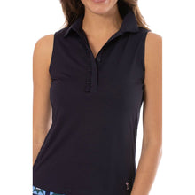 Load image into Gallery viewer, Golftini Ruffle Tech Womens Sleeveless Golf Polo - Navy 19nv/XL
 - 4