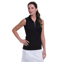 Load image into Gallery viewer, EP New York Convertible Mock Zip Womens Golf Polo - BLACK 001/XL
 - 1