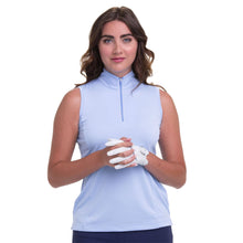 Load image into Gallery viewer, EP New York Convertible Mock Zip Womens Golf Polo - BLUE EYES 0425/XL
 - 3