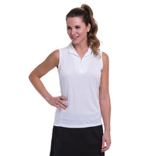 Load image into Gallery viewer, EP New York Convertible Mock Zip Womens Golf Polo - WHITE 100/XL
 - 7