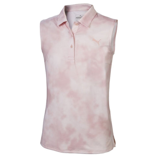Puma Tie Dye Girls Sleeveless Golf Polo - Peachskin/XL