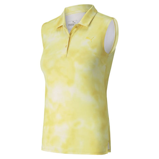 Puma Tie Dye Girls Sleeveless Golf Polo - Super Lemon/XL