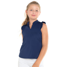 Load image into Gallery viewer, Lucky in Love Pleat Me Up Girls SL Golf Polo - NAVY 400/M
 - 1