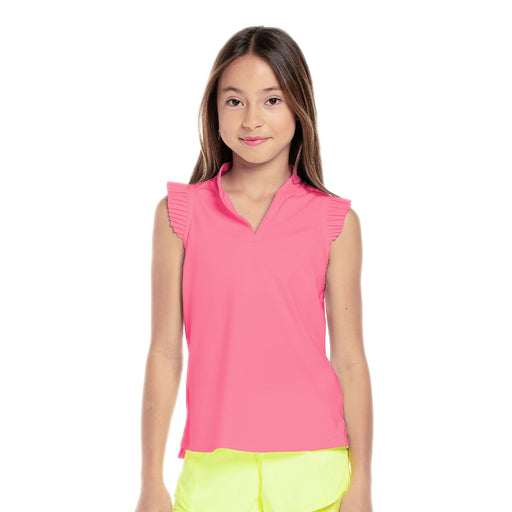 Lucky in Love Pleat Me Up Girls SL Golf Polo - PINK 648/M