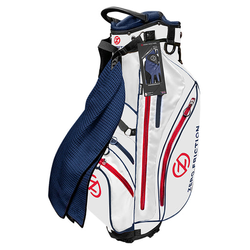Zero Friction Golf Stand Bag with Glove and Towel - White