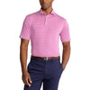 RLX Ralph Lauren Featherweight Pencil Stripe Vivid Pink Mens Golf Polo
