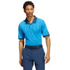 Adidas Jacquard HEAT.RDY Blue Rush Mens Golf Polo