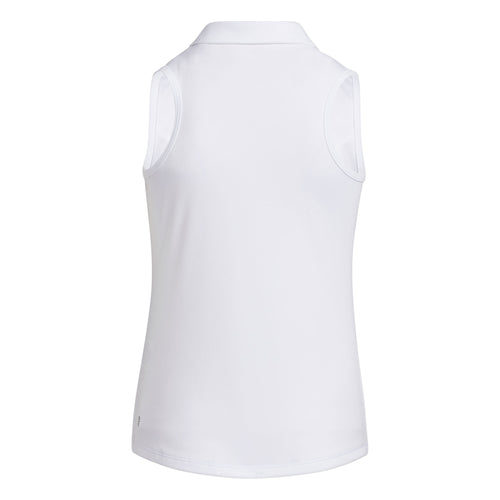 Adidas Pulse Lime White Girls Sleeveless Golf Polo - 2