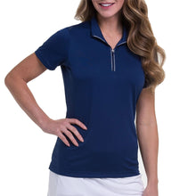 Load image into Gallery viewer, EP NY Convertible Zip Mock Inky Wmns SS Golf Polo - INKY 4060/XL
 - 3