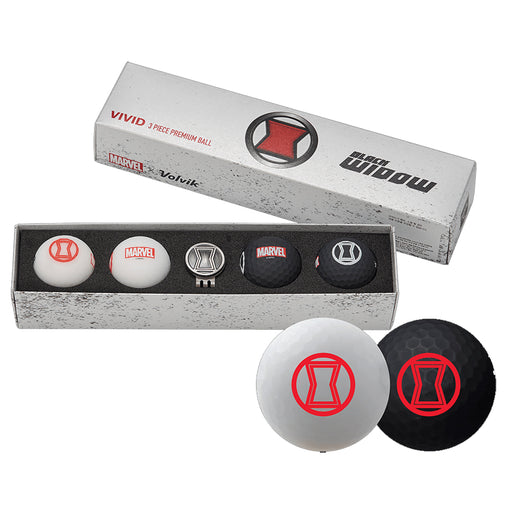 Volvik Marvel Gift Set Golf Balls and Marker - Black Widow