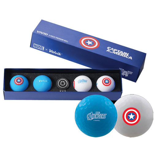 Volvik Marvel Gift Set Golf Balls and Marker - Captain America