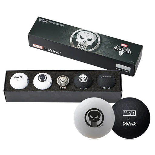 Volvik Marvel Gift Set Golf Balls and Marker - Punisher