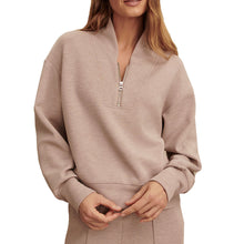 Load image into Gallery viewer, Varley Davidson Womens Half Zip Sweatshirt - Taupe Marl/L
 - 25
