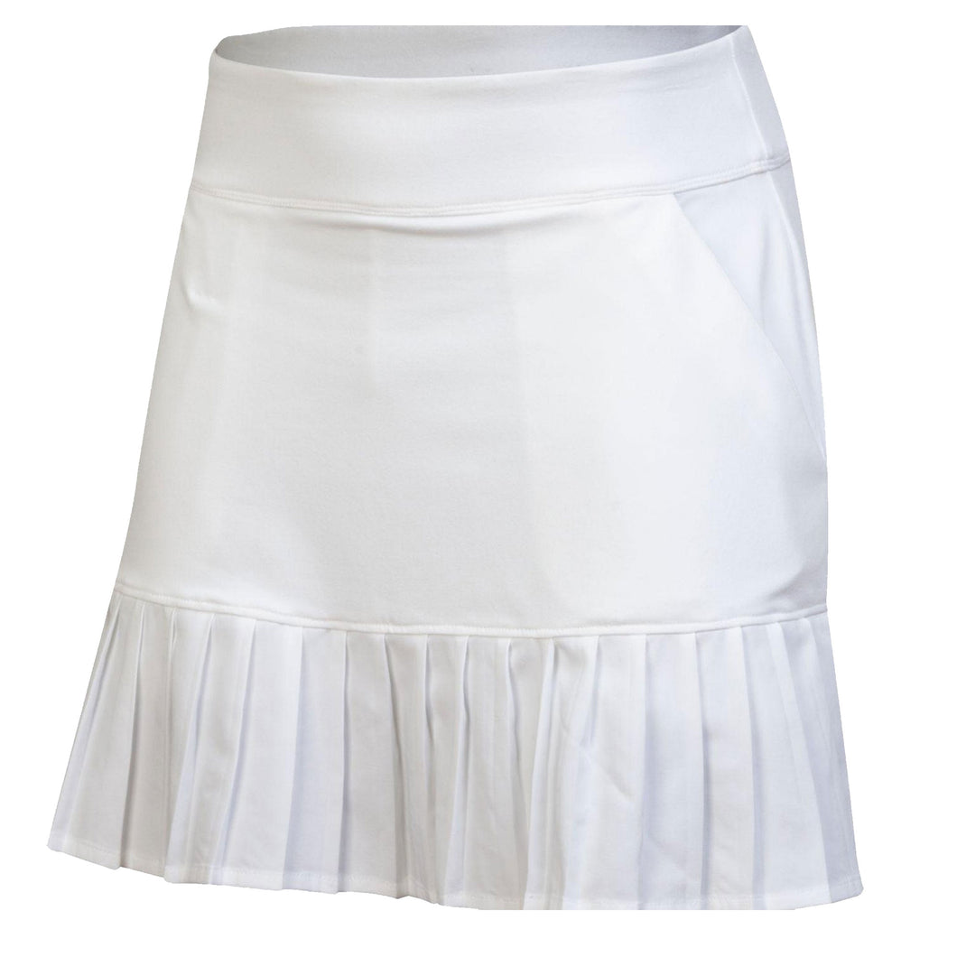 Under Armour Tuck Pleated White Girls Golf Skort - WHITE 000/L