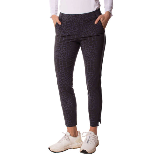 Golftini Pull On Stretch Ankle Womens Golf Pants - Navy/Blk Snake/XL