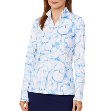 Load image into Gallery viewer, Sofibella Long Sleeve UV Feather Wmns Golf 1/4 Zip - Aqua/XL
 - 3