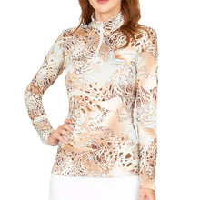Load image into Gallery viewer, Sofibella Long Sleeve UV Feather Wmns Golf 1/4 Zip - Golf Animal/2X
 - 13