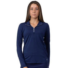 Load image into Gallery viewer, Sofibella Long Sleeve UV Feather Wmns Golf 1/4 Zip - Navy/XL
 - 19