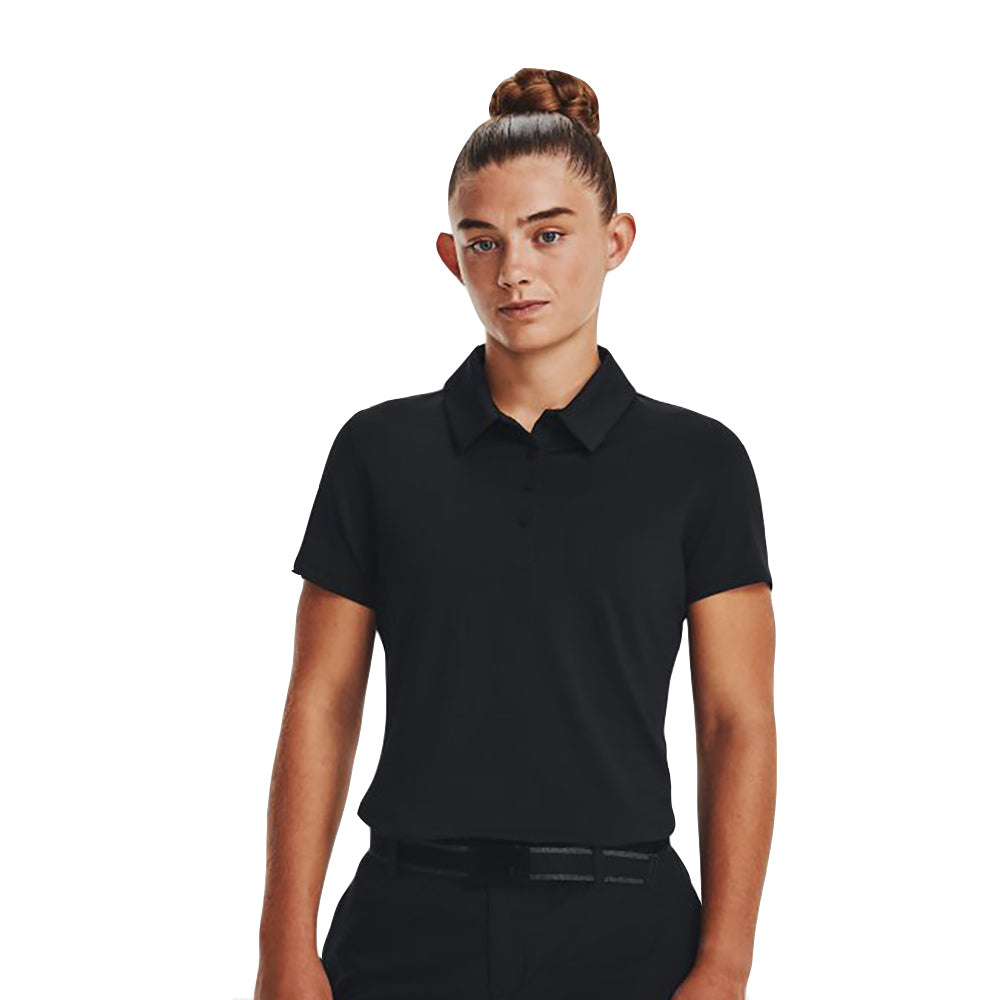 Under Armour Playoff Womens SS Golf Polo - BLACK 001/XL