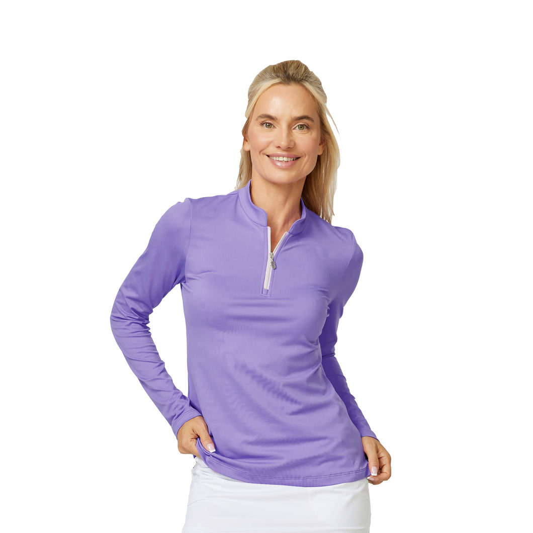 Sofibella  Womens 1/4 Zip Golf Shirt 1 - Amethyst/2X