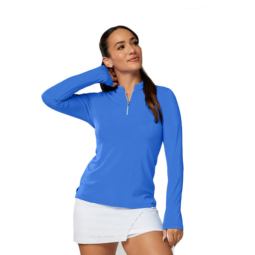 Sofibella  Womens 1/4 Zip Golf Shirt 1 - Valley Blue/2X