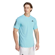 Load image into Gallery viewer, Adidas Club 3 Stripes Mens Tennis Shirt 1 - LIGHT AQUA 458/XXL
 - 6