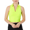 Lucky in Love Hip Fit Neon Yellow Womens Golf Polo Tank