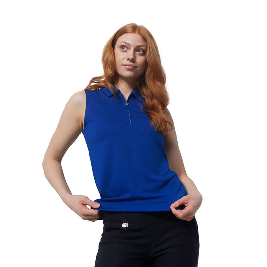 Daily Sports Peoria Spectrum Blue Womens Sleeveless Golf Polo