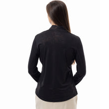 Load image into Gallery viewer, SanSoleil Solshine Foil Prnt Mock Wmn LS Sun Shirt
 - 2