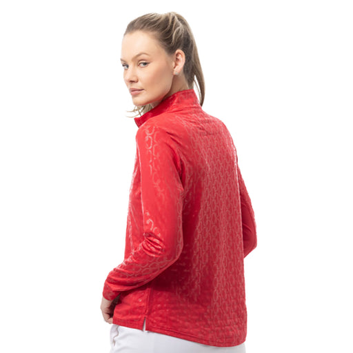 SanSoleil Solshine Foil Prnt Mock Wmn LS Sun Shirt