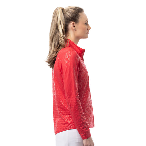 SanSoleil Solshine Foil Prnt Mock Wmn LS Sun Shirt