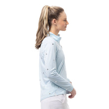 Load image into Gallery viewer, SanSoleil Solshine Foil Prnt Mock Wmn LS Sun Shirt
 - 15