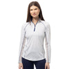 SanSoleil Sunglow Printed Zip Mock with Piping Womens Long Sleeve Sun Shirt