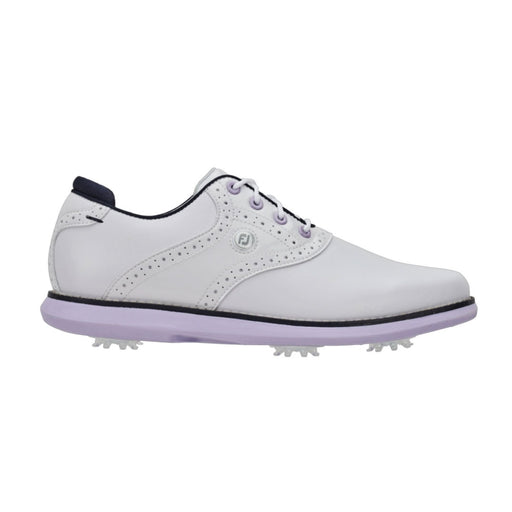 FootJoy Traditions Spiked Womens Golf Shoes - Wht/Purpl/Navy/B Medium/11.0