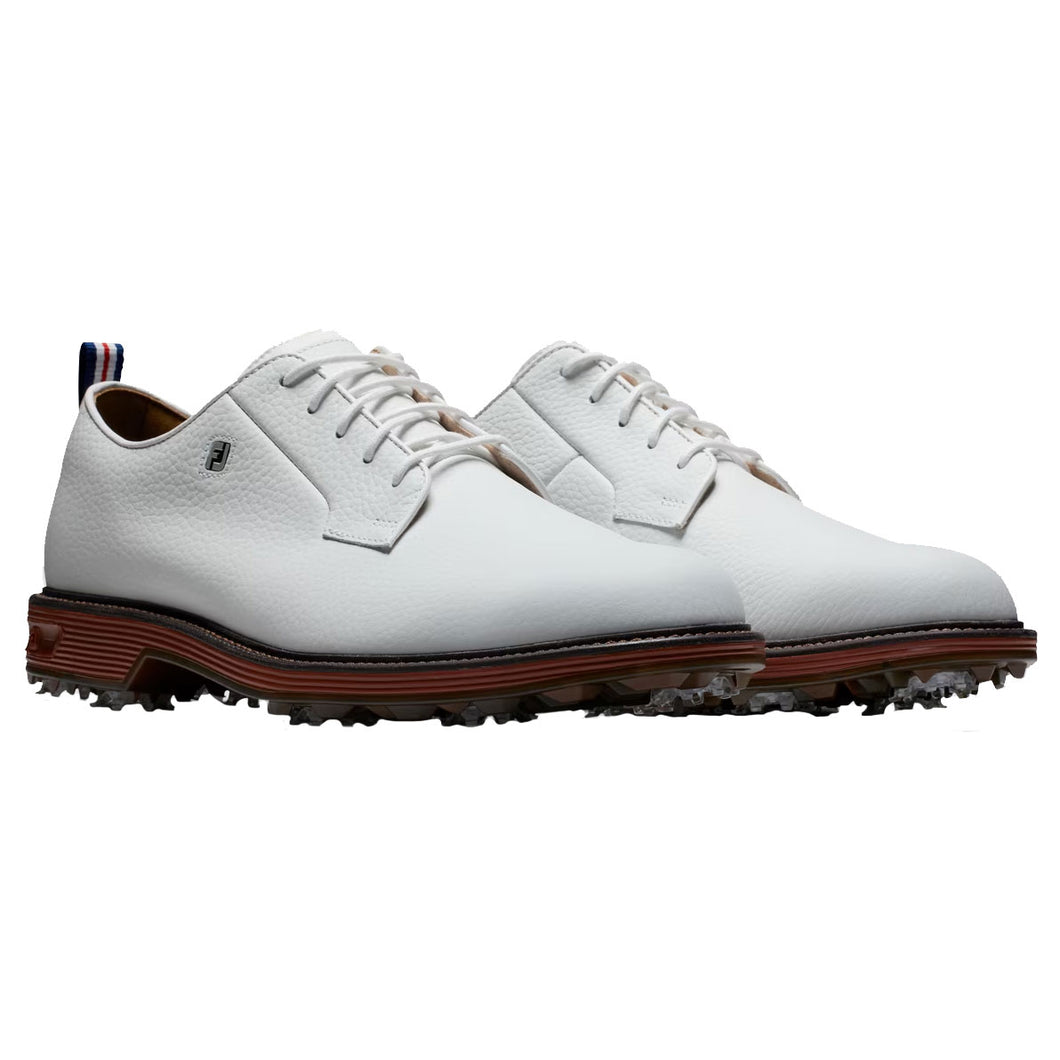 FootJoy Premiere Series Spiked Mens Golf Shoes - White/Brick/4E X-WIDE/13.0