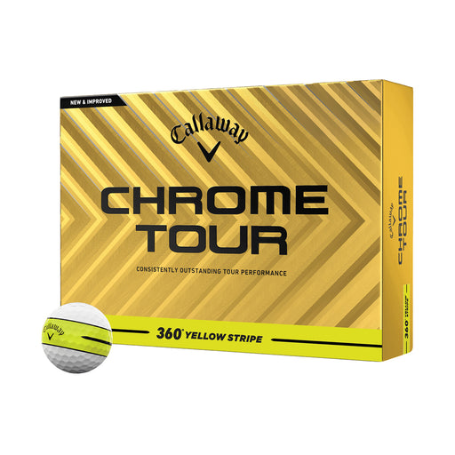 Callaway Chrome Tour Golf Balls - Dozen - Yellow Stripe