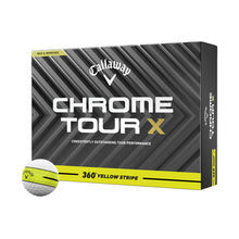 Load image into Gallery viewer, Callaway Chrome Tour X Golf Balls - Dozen - Yellow Stripe
 - 3