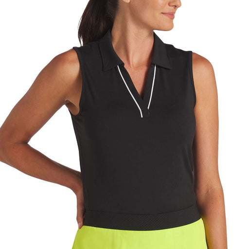 Puma Golf Cloudspun Piped Womens SL Golf Polo - Puma Black/L